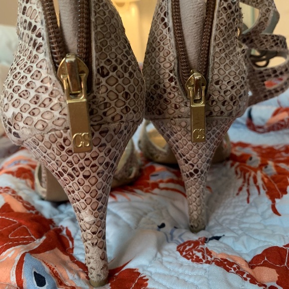 Faux snakeskin stiletto sandals - Picture 3 of 4